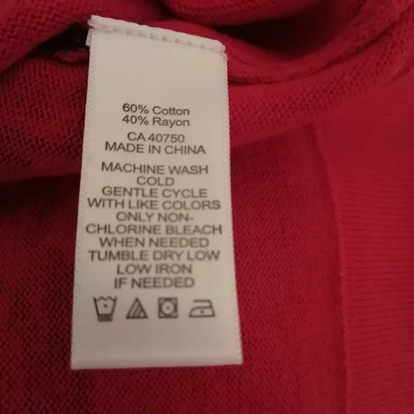 Isaac Mizrahi Pink and Black Lace-Overlay Button Cardigan - Picture 6 of 6